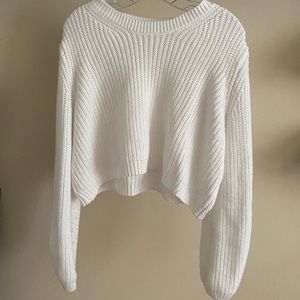 White Cropped Sweater